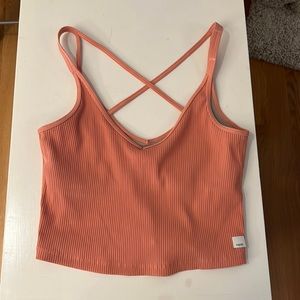 Vuori Rib Crop Tank Top Medium Light Cinnamon
